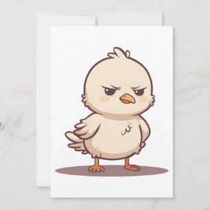 Cartes Pour Fêtes Annuelles Oiseau Bébé Mignon Grincheux Dessin Animé Kawaii