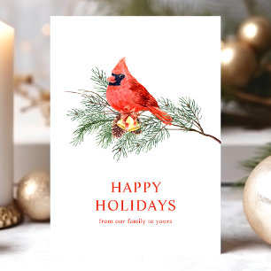 Cartes Pour Fêtes Annuelles Oiseau Cardinal Rouge Joyeuses Fêtes Hiver Noël