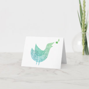 Cartes Pour Fêtes Annuelles Oiseau chantant