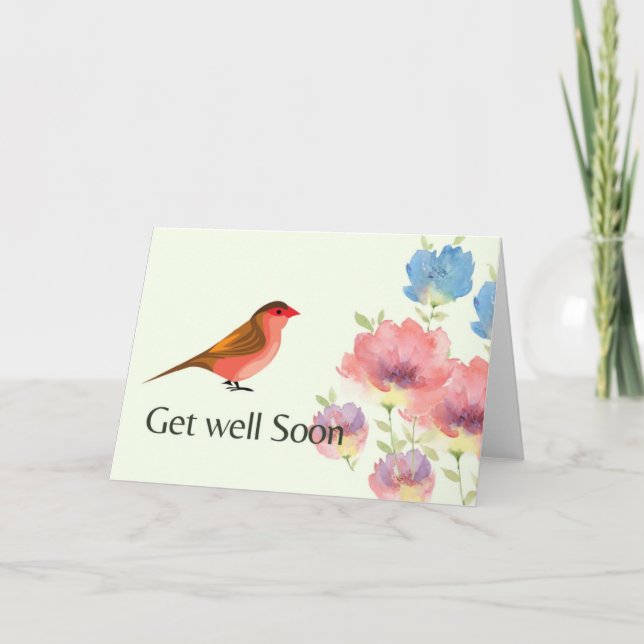 Cartes Pour Fêtes Annuelles oiseau coloré (Devant)