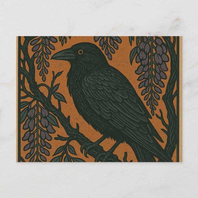 Cartes Pour Fêtes Annuelles Oiseau Corbeau (Devant)