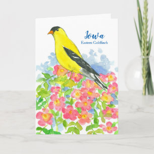 Cartes Pour Fêtes Annuelles Oiseau d'État de l'Iowa Boucle Rose d'Or de l'Est