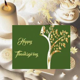 Cartes Pour Fêtes Annuelles Oiseau D'Or De La Vie Bon thanksgiving D'Automne A