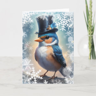 Cartes Pour Fêtes Annuelles Oiseau élégant d'hiver