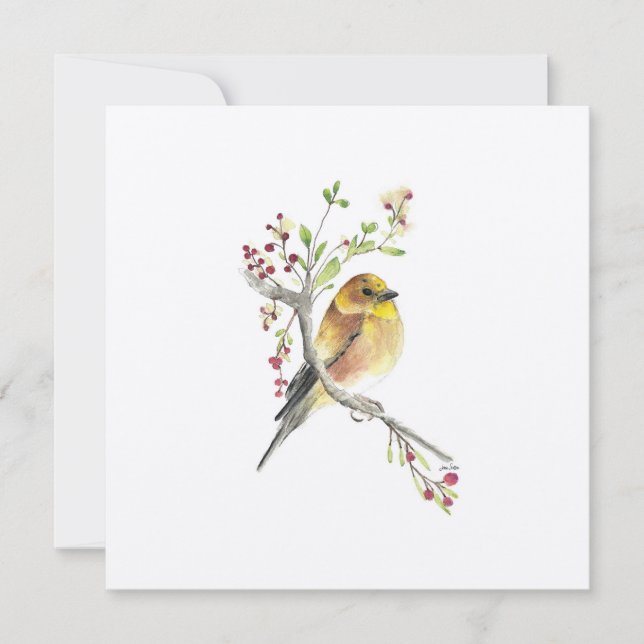 Cartes Pour Fêtes Annuelles Oiseau Goldfinch américain (Devant)
