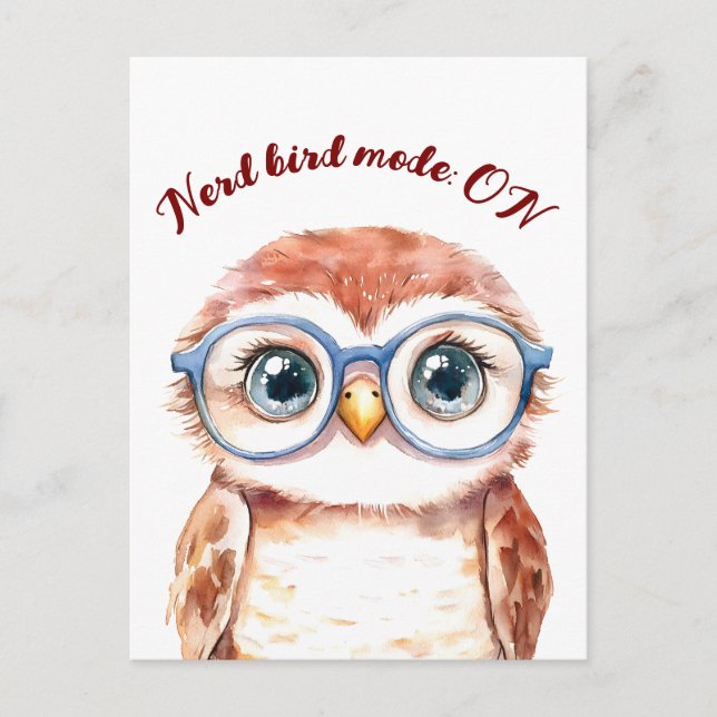 Cartes Pour Fêtes Annuelles Oiseau Nerd geek (Devant)