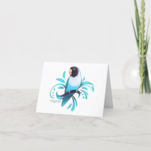 Cartes Pour Fêtes Annuelles Oiseau noir masqué bleu
