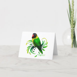 Cartes Pour Fêtes Annuelles Oiseau noir vert masqué