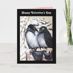 Cartes Pour Fêtes Annuelles OISEAUX D'AMOUR D'HIVER / Joyuse Saint-Valentin