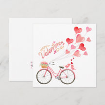 Oiseaux de la Saint-Valentin avec bicyclette