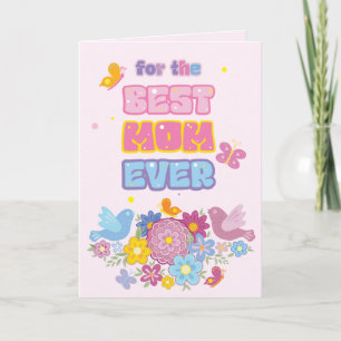 Cartes Pour Fêtes Annuelles Oiseaux et Papillons de Jardin Fantaisistes Meille
