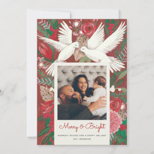 Cartes Pour Fêtes Annuelles Oiseaux rouges de vacances festifs photo
