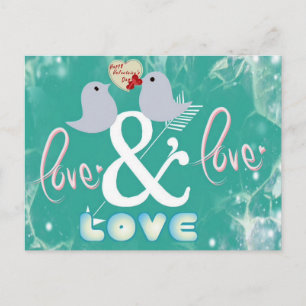 Cartes Pour Fêtes Annuelles Oiseaux Vintages romantiques, Cupidon & Coeur sur