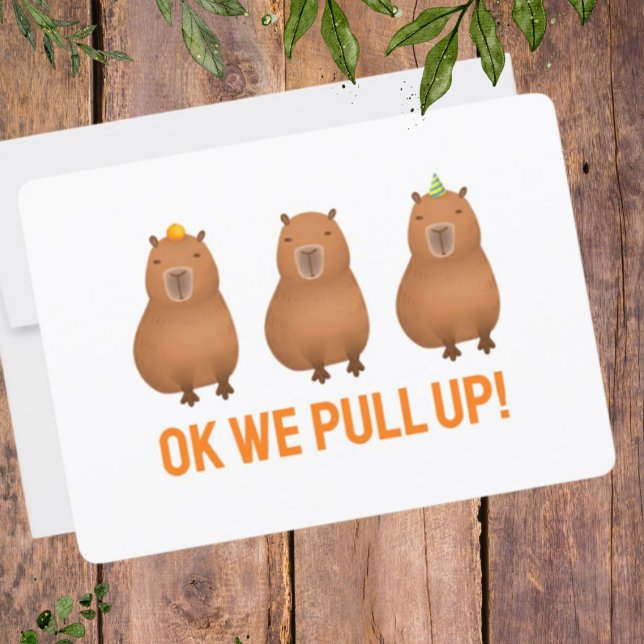 Cartes Pour Fêtes Annuelles "Ok, On Se Lève !" Capybara Meme (Créateur téléchargé)