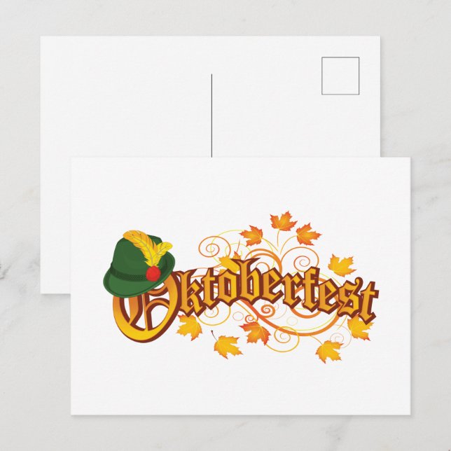 Cartes Pour Fêtes Annuelles Oktoberfest (Devant / Derrière)