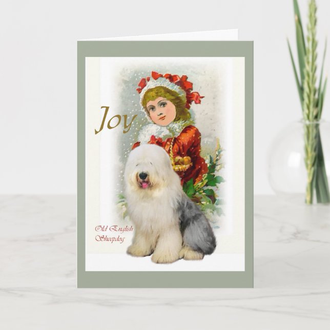 Cartes Pour Fêtes Annuelles Old English Sheepdog Christmas Gifts (Devant)