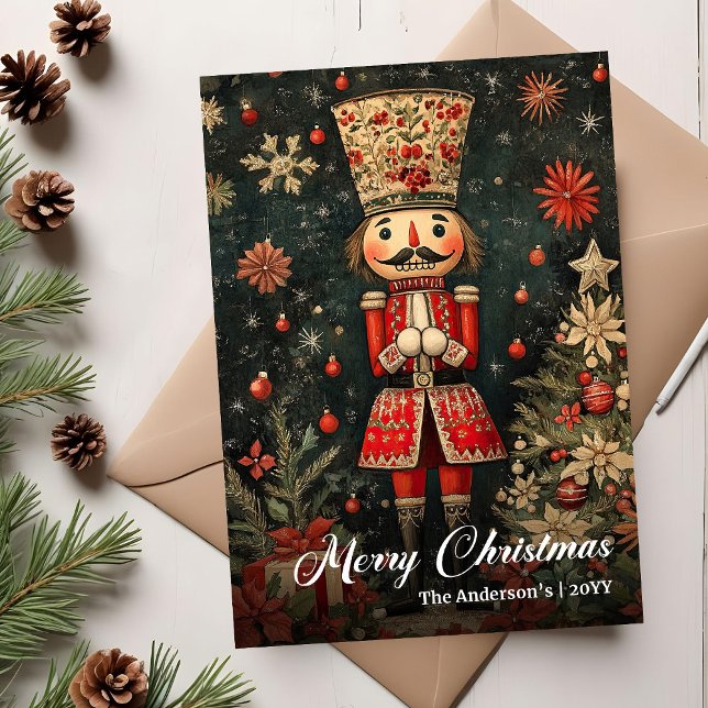 Cartes Pour Fêtes Annuelles Old fashioned Christmas nutcracker cozy download (Old fashioned Christmas nutcracker cozy download Holiday Card)