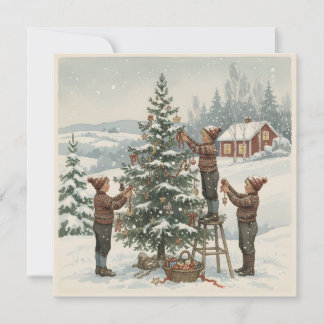 Cartes Pour Fêtes Annuelles Old-Fashioned Nordic Christmas Tree