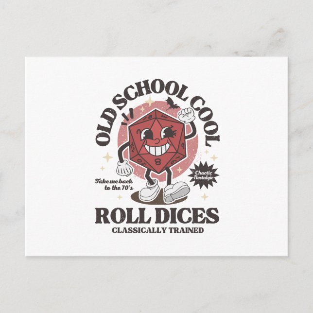 Cartes Pour Fêtes Annuelles Old school d20 - D&D (Devant)