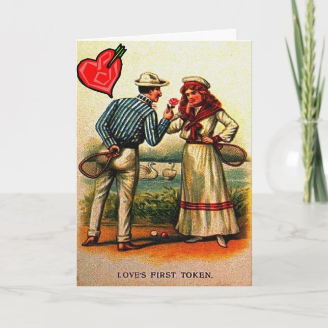 Cartes Pour Fêtes Annuelles Old Tennis Valentine (Devant)