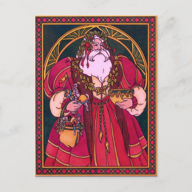 Cartes Pour Fêtes Annuelles Old World Santa (Devant)