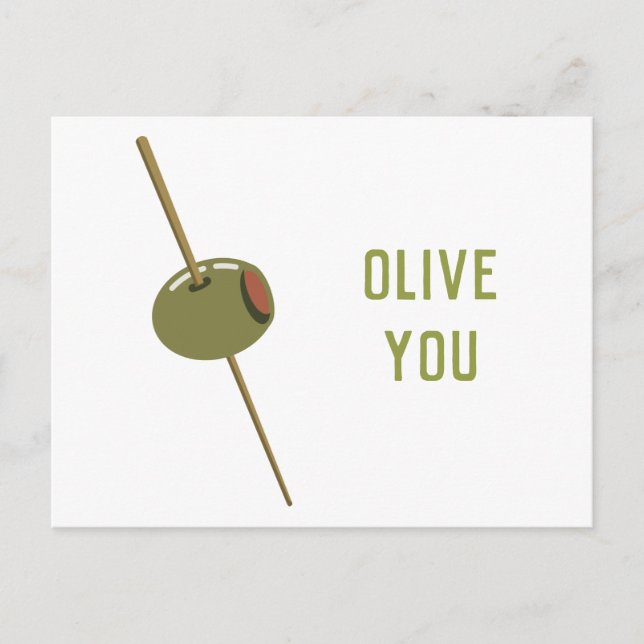 Cartes Pour Fêtes Annuelles Olive You (I Love You) Funny Romantic Valentine (Devant)