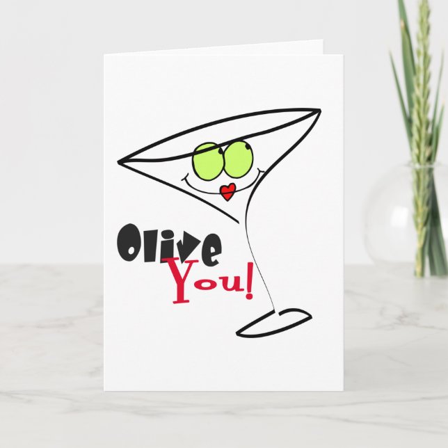 Cartes Pour Fêtes Annuelles Olive You Valentine's Cards (Devant)
