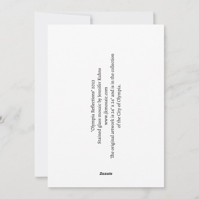 Cartes Pour Fêtes Annuelles Olympia Réflexions Mosaïque (Dos)