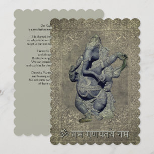 Cartes Pour Fêtes Annuelles Om Gan Ganpataye Mantra à Lord Ganesha