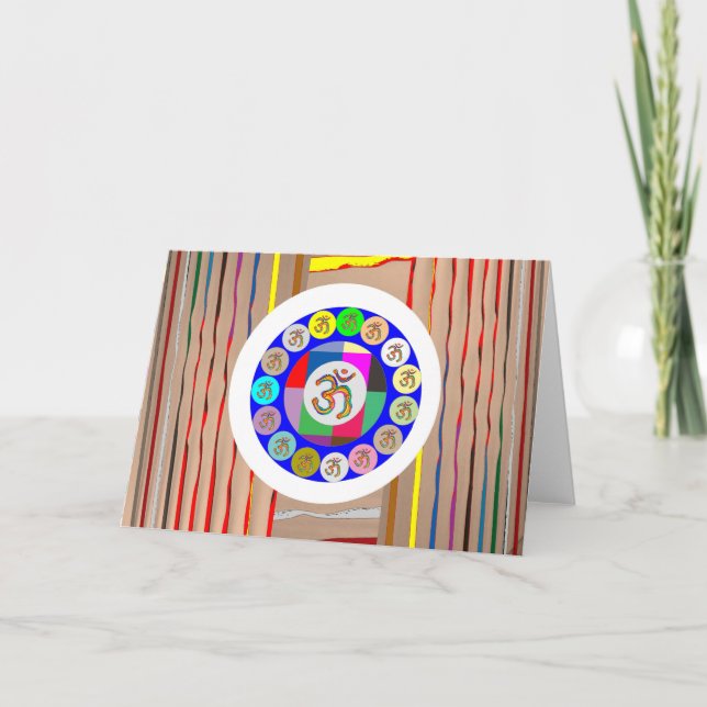 Cartes Pour Fêtes Annuelles OM MANTRA Gold : Méditation de Yoga Chant (Devant)