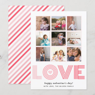 Cartes Pour Fêtes Annuelles Ombre rose LOVE Valentines Day heart neuf photos