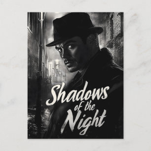 Cartes Pour Fêtes Annuelles Ombres de la nuit - Film Noir Style Design