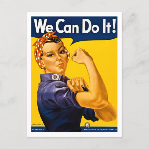 Cartes Pour Fêtes Annuelles On va voir Can Do It ! Rosie the Riveter Vintage W