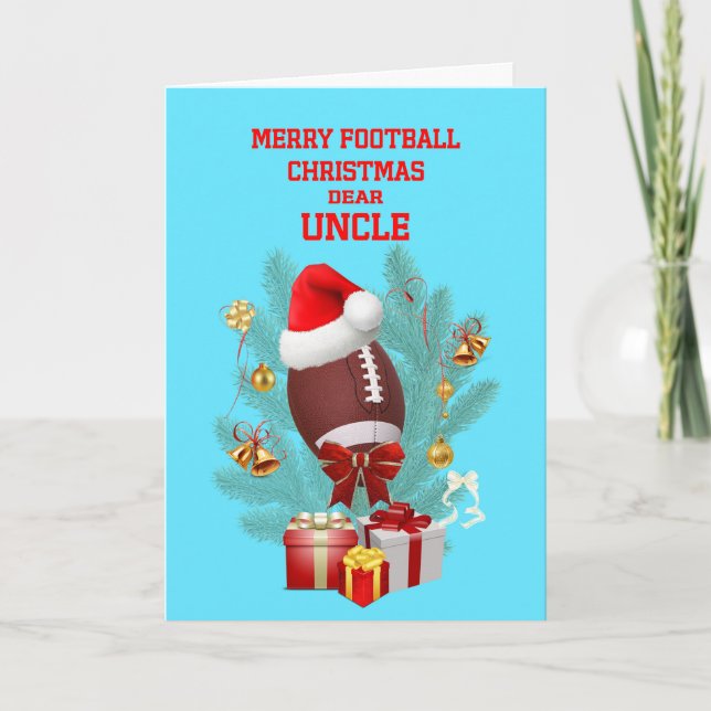 Cartes Pour Fêtes Annuelles Oncle Christmas Football (Devant)