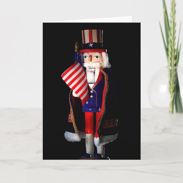 Cartes Pour Fêtes Annuelles Oncle Sam Nutcracker (Devant)