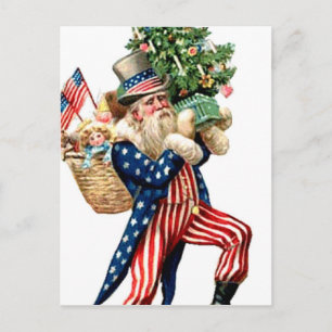 Cartes Pour Fêtes Annuelles Oncle Sam Santa Claus Noël