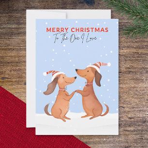 Cartes Pour Fêtes Annuelles One I Lory Christmas Dachshunds Sausage Dogs