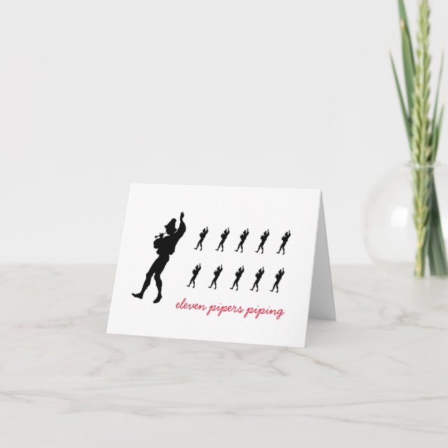 Cartes Pour Fêtes Annuelles Onze joueurs de cornemuse (Devant)