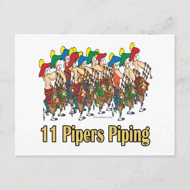 Cartes Pour Fêtes Annuelles onze pipettes piping 11e jour de noël (Devant)
