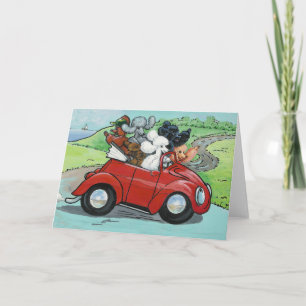 Cartes Pour Fêtes Annuelles Oodles of Poodles in Vintage Convertible Cards