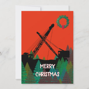 CARTES POUR FÊTES ANNUELLES OPÉRATEUR DE GRUE VINTAGE GRUE À CHENILLES NORD-OU