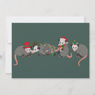 Cartes Pour Fêtes Annuelles Opossum Noël Mignons Animaux Sauvages Drôle Xmas