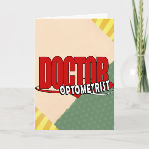 CARTES POUR FÊTES ANNUELLES OPTOMÉTRISTE LOGO DOCTEUR GRAND ROUGE