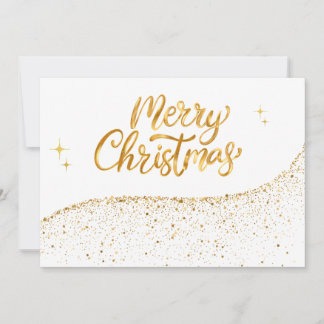 Cartes Pour Fêtes Annuelles Or et Blanc Minimaliste Noël Festif