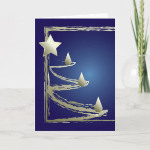 Cartes Pour Fêtes Annuelles or et saphir