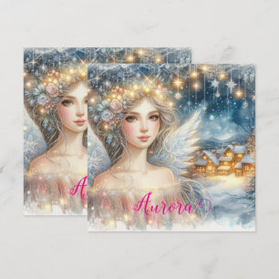 Cartes Pour Fêtes Annuelles Or festif aquarelle éthérée ange neigeux