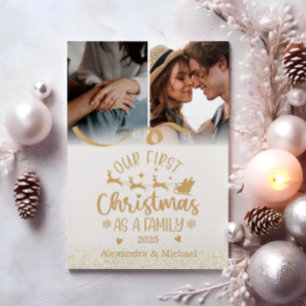 Cartes Pour Fêtes Annuelles Or Glitter 2 Photo Noël