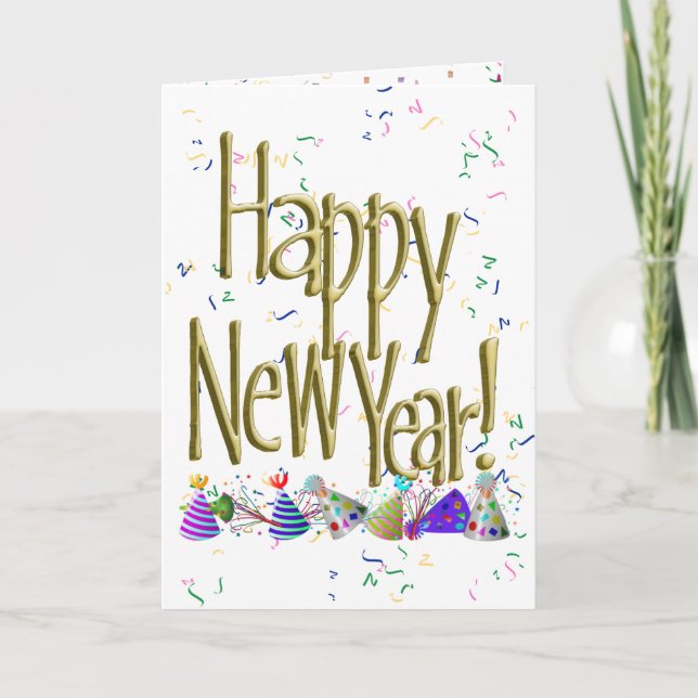 CARTES POUR FÊTES ANNUELLES OR HEUREUX NOUVEL AN ! (Devant)