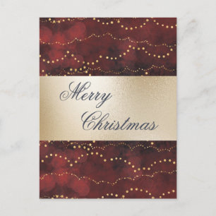 Cartes Pour Fêtes Annuelles Or métal rouge élégant Joyeux Noël