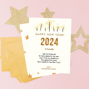 Cartes Pour Fêtes Annuelles Or moderne et élégant Fêtons le Nouvel An
